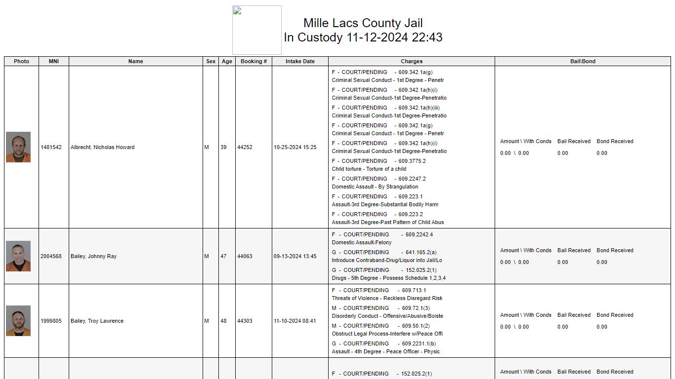 Custody - Mille Lacs County, Minnesota