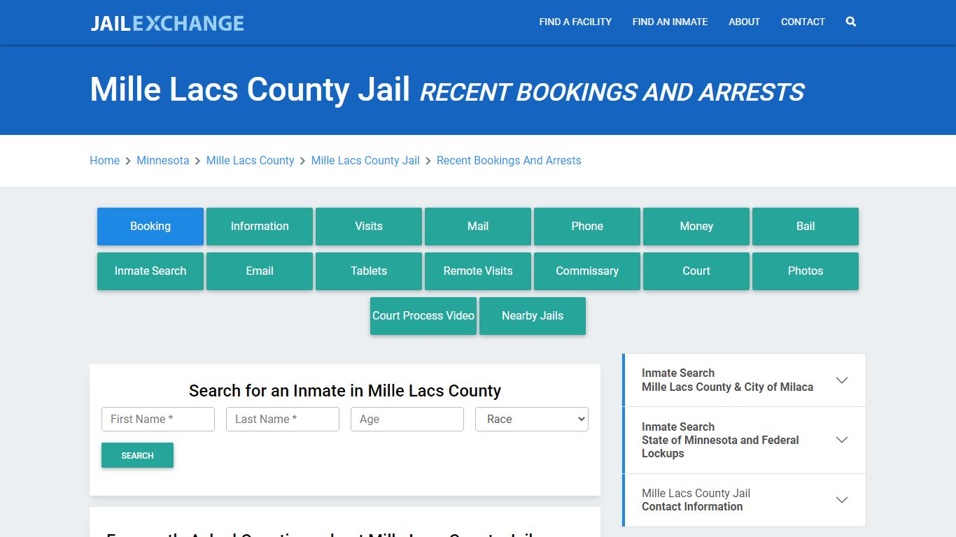 Mille Lacs County Jail Recent Bookings And Arrests